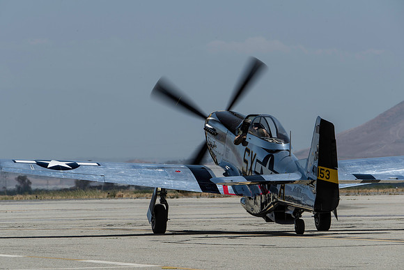 P-51 from rear on Taxi Way