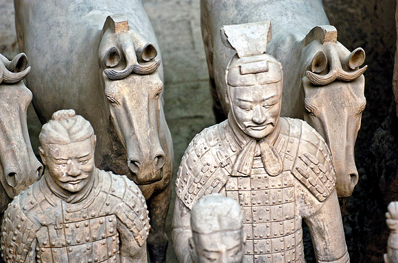 Terra Cotta Warrior with Horses