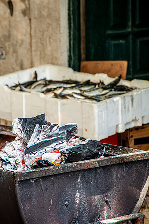 Fire almost ready to start cooking fish