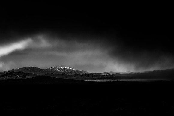 Storm brewing on the Road to Rhyolite, Death Valley CA