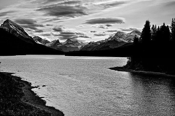 Maligne Lake B & W