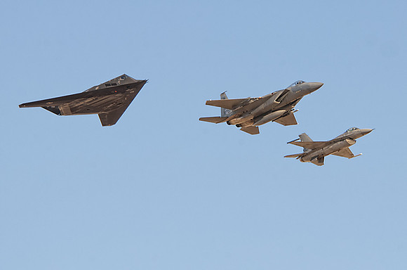 F-117 with F-15 and F-16