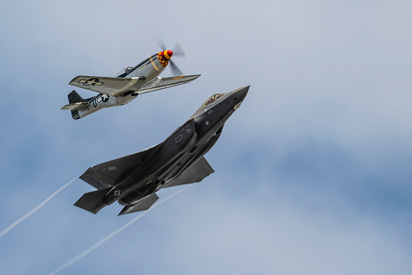F-35A with a P-51D