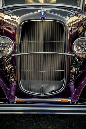 Purple and Grey Ford Rod Grill