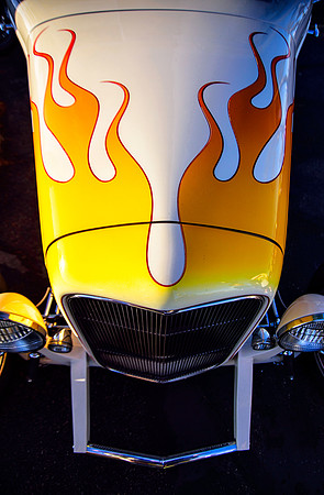 Yellow and Orange flames on White