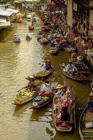 Floating Market view from bridge