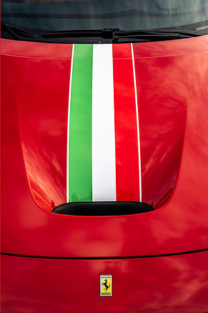 Ferrari hood Tri color stripe