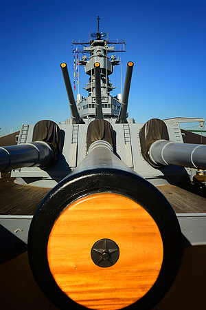 Battleship Iowa Big Guns. Docked in Port of L.A. (San Pedro)