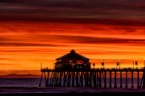 January Sunset at Huntington Beach