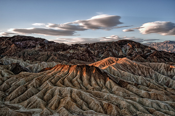 Ansel Adams View at Zabrinski Point, Death Valley Sunrise HDR