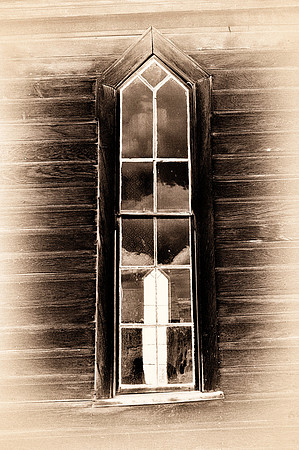 Church windows at Bodie