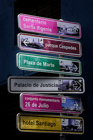 Street signs in Santiago Cuba