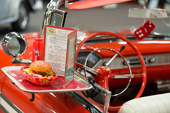 Bob's Big Boy Drive In Tray on 56 Chev Convertible